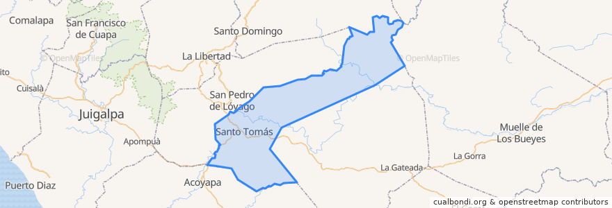 Mapa de ubicacion de Santo Tomás.