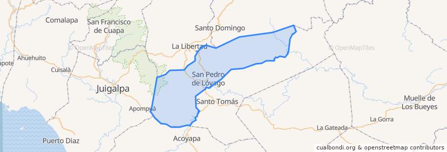 Mapa de ubicacion de San Pedro de Lóvago.