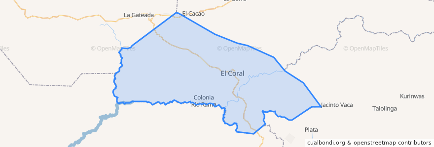 Mapa de ubicacion de El Coral.