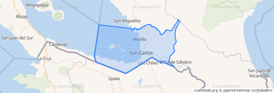 Mapa de ubicacion de San Carlos.