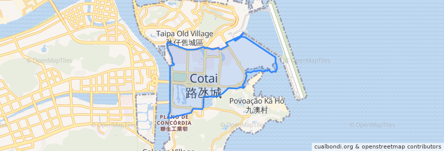 Mapa de ubicacion de Cotai.