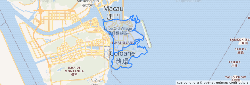 Mapa de ubicacion de 路環 Coloane.