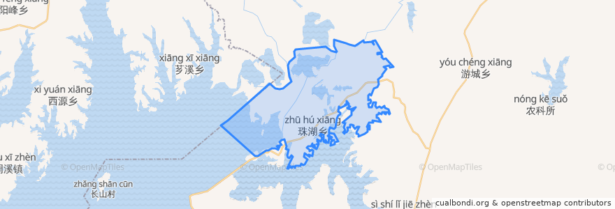 Mapa de ubicacion de 珠湖乡.