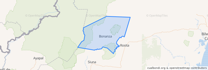 Mapa de ubicacion de Bonanza.