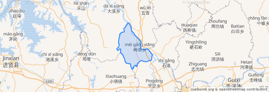 Mapa de ubicacion de Meigang.