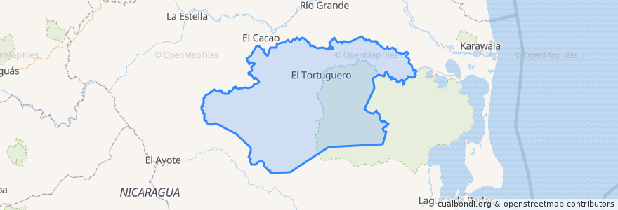 Mapa de ubicacion de El Tortuguero.