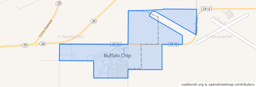 Mapa de ubicacion de Buffalo Chip.