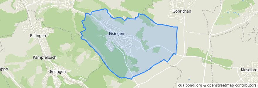 Mapa de ubicacion de Eisingen.