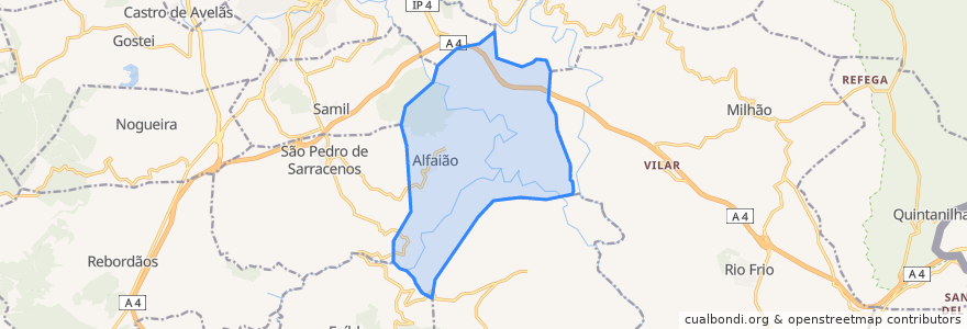 Mapa de ubicacion de Alfaião.