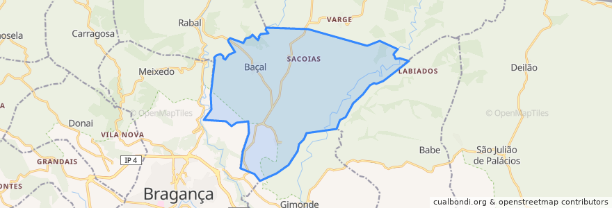 Mapa de ubicacion de Baçal.