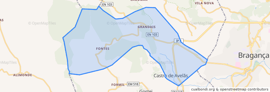 Mapa de ubicacion de Castro de Avelãs.