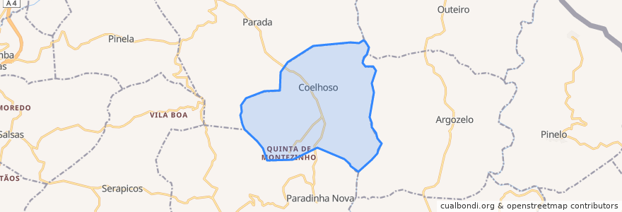 Mapa de ubicacion de Coelhoso.