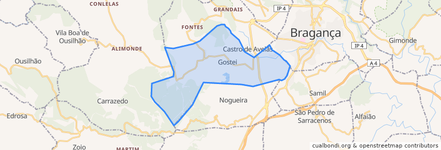 Mapa de ubicacion de Gostei.