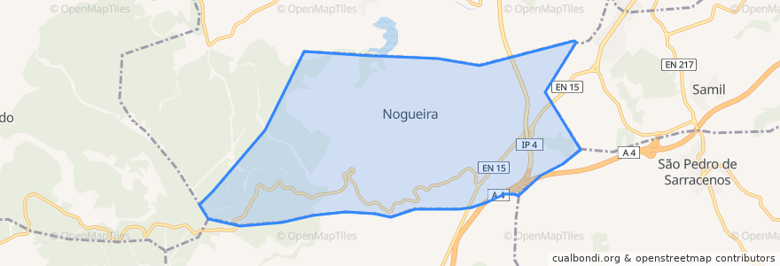 Mapa de ubicacion de Nogueira.