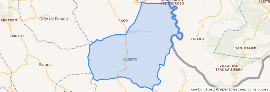 Mapa de ubicacion de Outeiro.