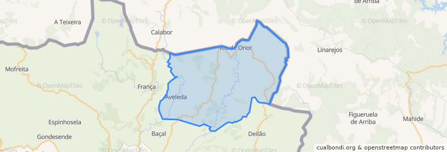 Mapa de ubicacion de Aveleda e Rio de Onor.