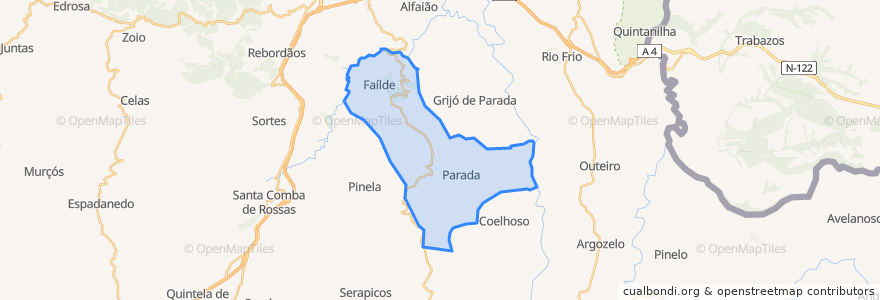 Mapa de ubicacion de Parada e Faílde.