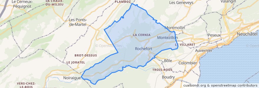 Mapa de ubicacion de Rochefort.