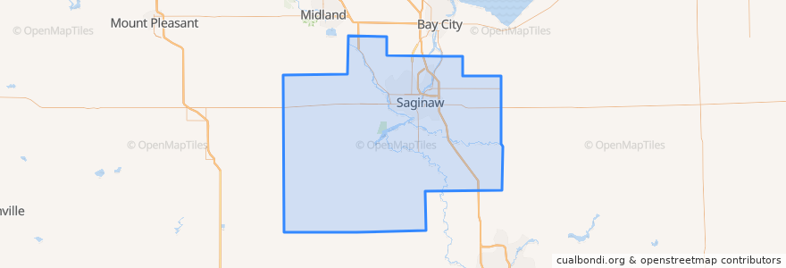 Mapa de ubicacion de Saginaw County.