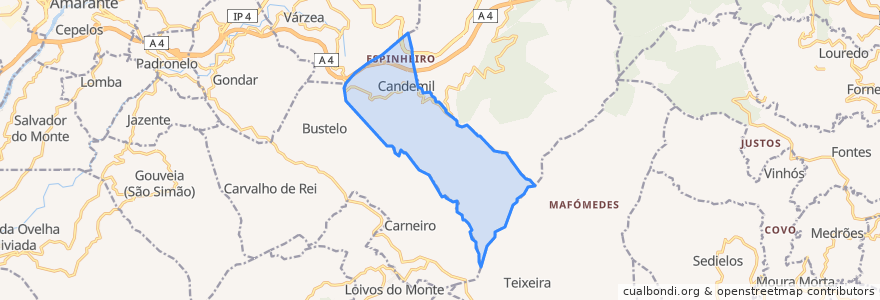 Mapa de ubicacion de Candemil.