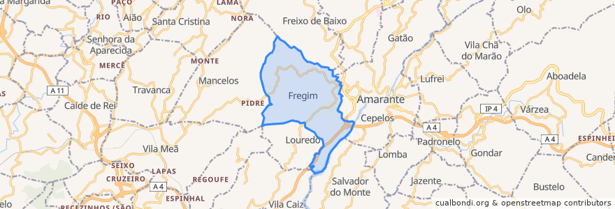 Mapa de ubicacion de Fregim.