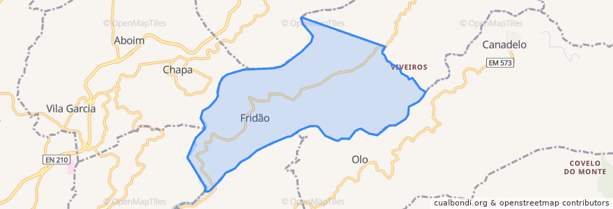 Mapa de ubicacion de Fridão.