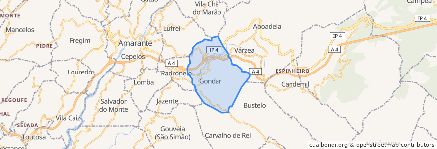 Mapa de ubicacion de Gondar.