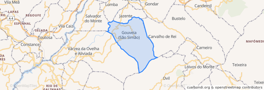 Mapa de ubicacion de Gouveia (São Simão).