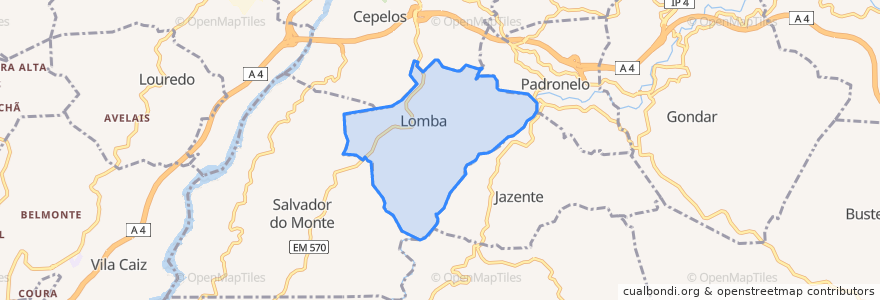 Mapa de ubicacion de Lomba.