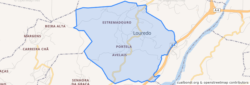 Mapa de ubicacion de Louredo.