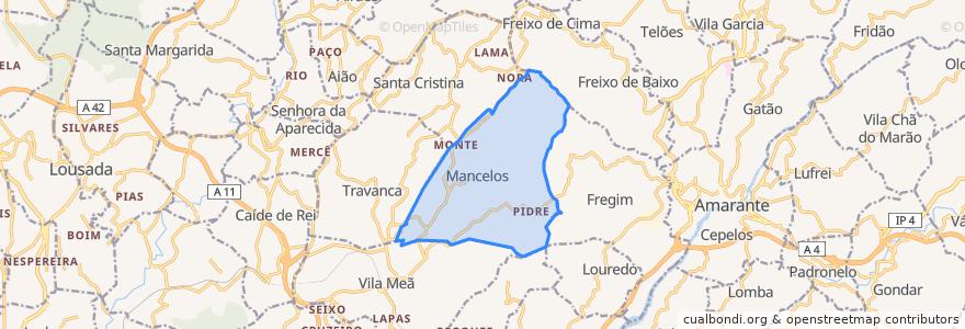 Mapa de ubicacion de Mancelos.