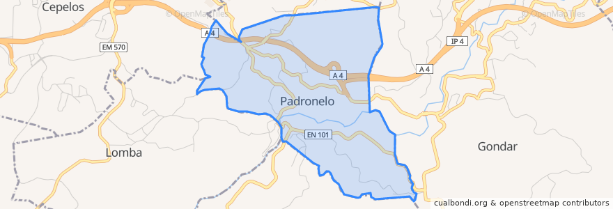 Mapa de ubicacion de Padronelo.