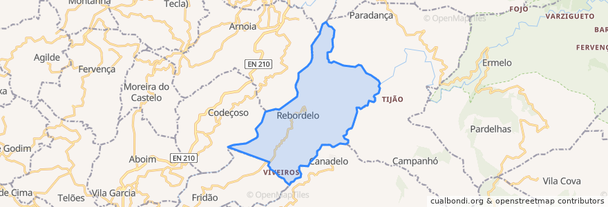 Mapa de ubicacion de Rebordelo.