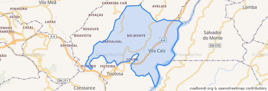 Mapa de ubicacion de Vila Caiz.