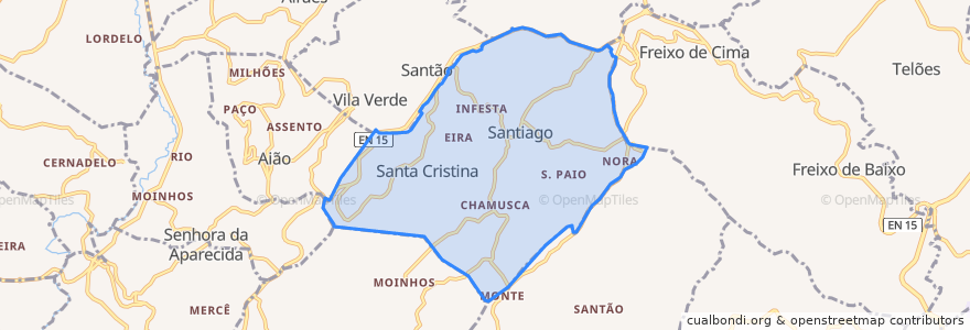 Mapa de ubicacion de Figueiró (Santiago e Santa Cristina).