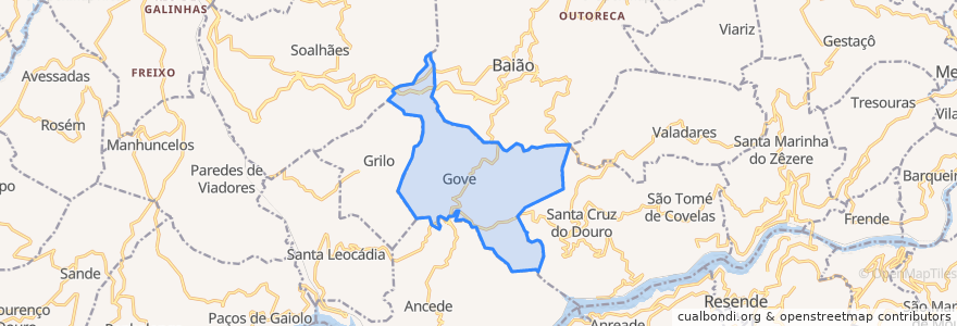 Mapa de ubicacion de Gove.