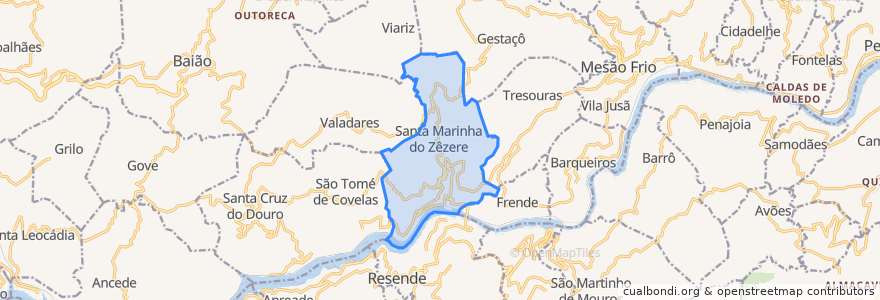 Mapa de ubicacion de Santa Marinha do Zêzere.