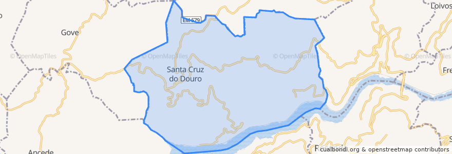 Mapa de ubicacion de Santa Cruz do Douro e São Tomé de Covelas.