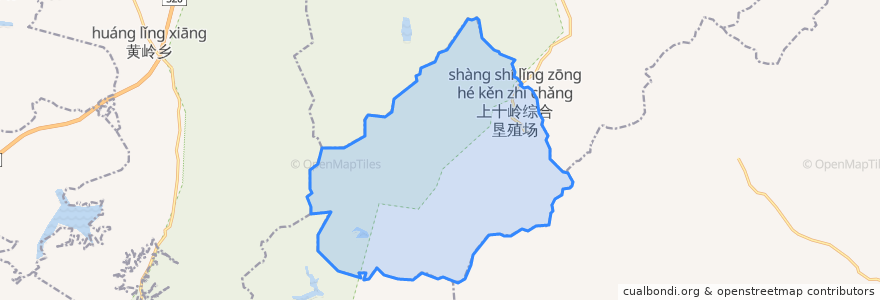 Mapa de ubicacion de 上十岭综合垦殖场.