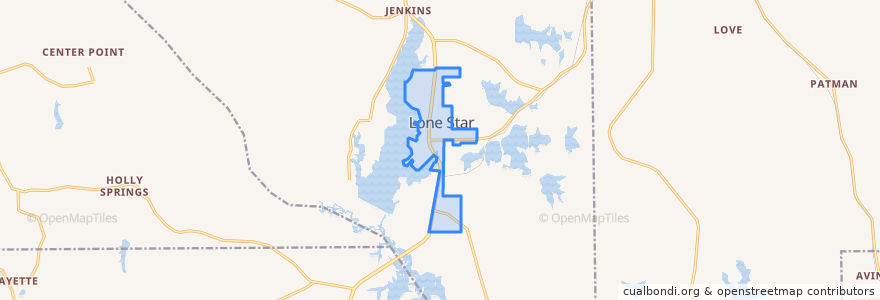 Mapa de ubicacion de Lone Star.