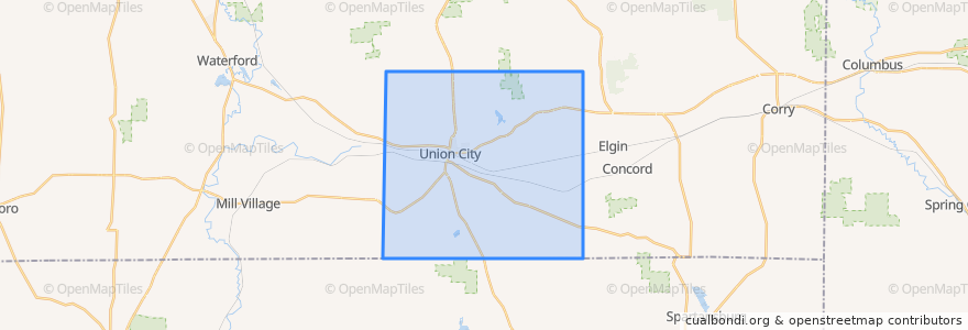 Mapa de ubicacion de Union Township.