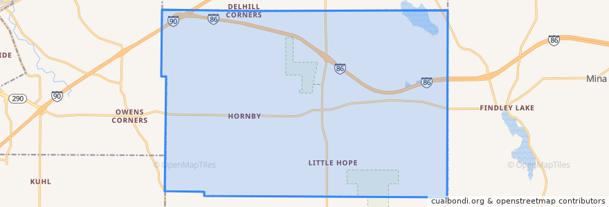 Mapa de ubicacion de Greenfield Township.