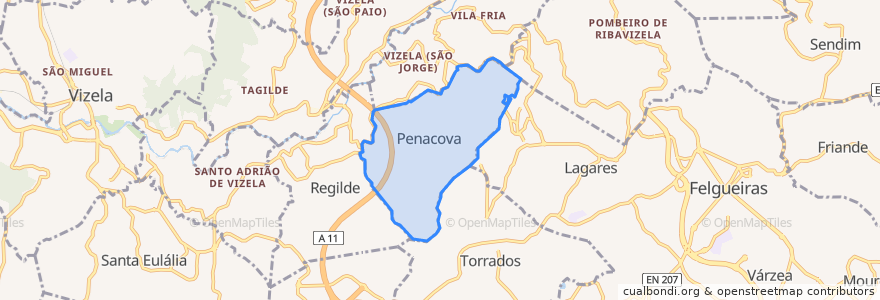 Mapa de ubicacion de Penacova.