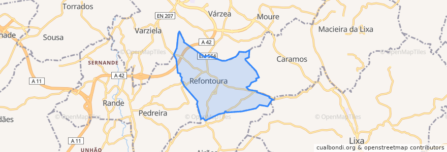 Mapa de ubicacion de Refontoura.