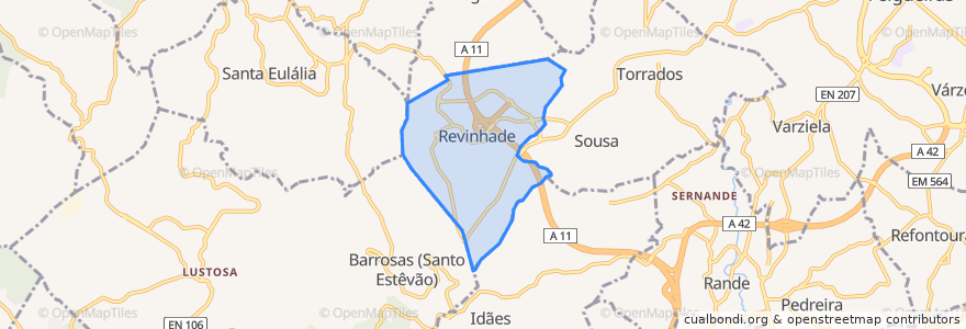 Mapa de ubicacion de Revinhade.