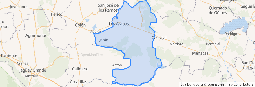 Mapa de ubicacion de Los Arabos.