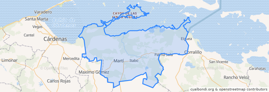 Mapa de ubicacion de Martí.