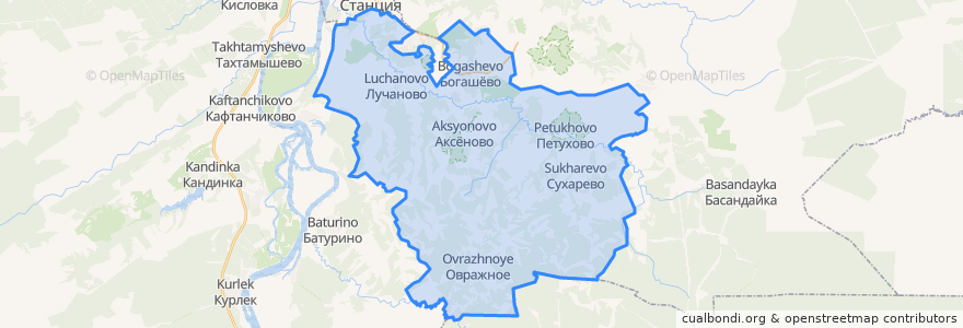 Mapa de ubicacion de Богашёвское сельское поселение.