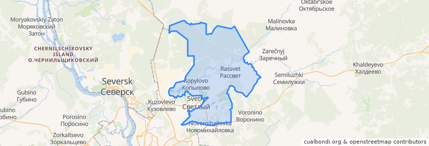 Mapa de ubicacion de Копыловское сельское поселение.