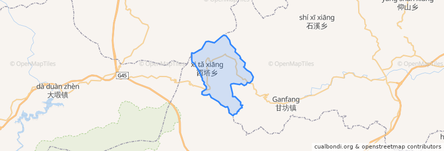 Mapa de ubicacion de 百丈山名胜风景区.